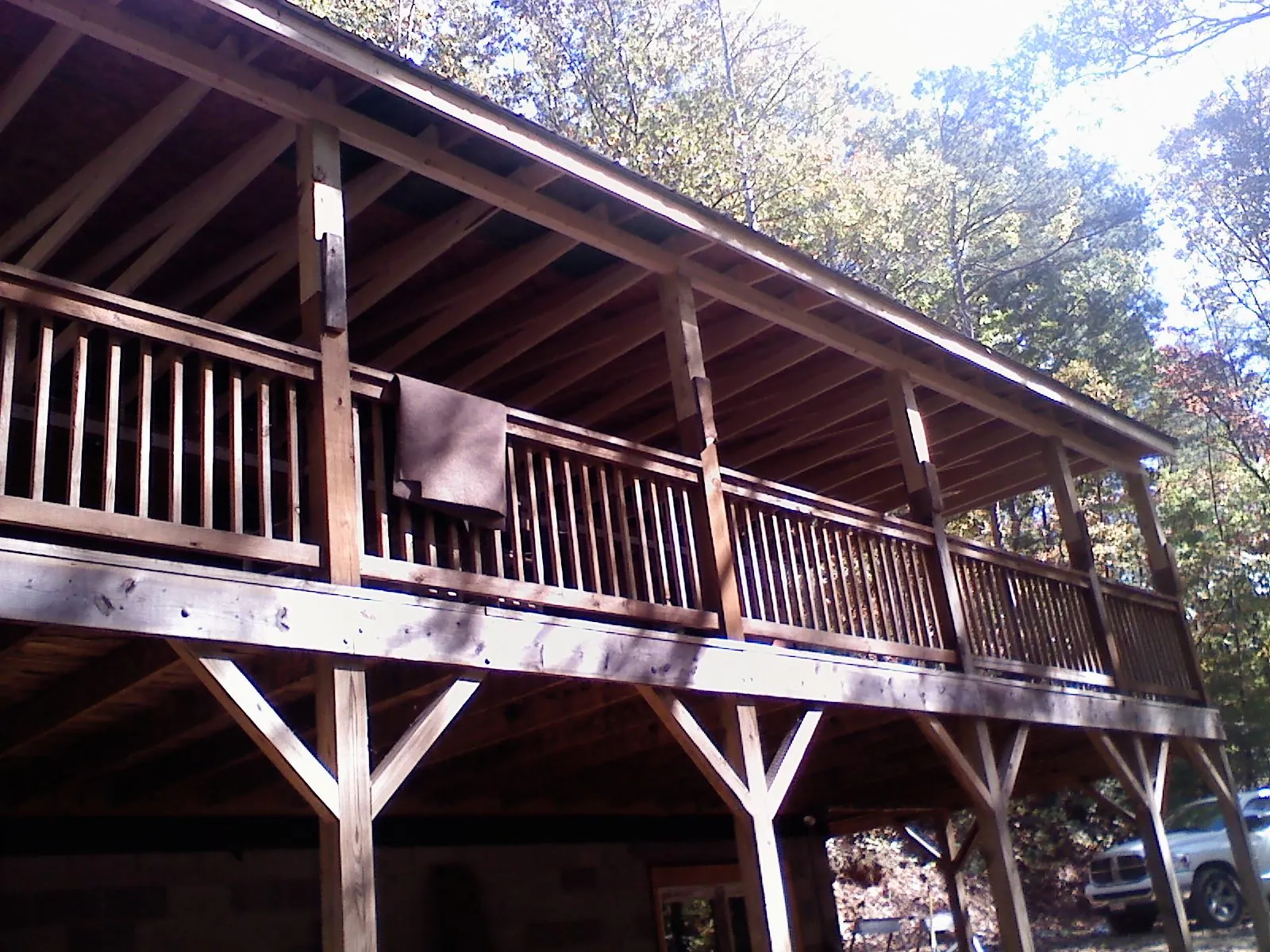 Timber framing under a new elevated porch and deck — Roof Leak Repair in Knierim by Roofing Brothers